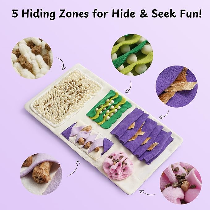 Nocciola Dog Snuffle Toy, Blueberry Cake Snuffle Mat for Puppies Puzzle Puppy Toy with Crinkle, Hide and Seek Interactive Enrichment Toys for Small Medium Dogs, Dog Gift Birthday Cake Toy