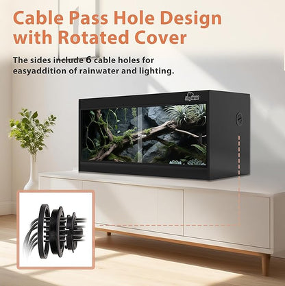 20 Gallon PVC Reptile Enclosure, RepWild 30"x12"x12" Terrarium/Tank with Heavy-Duty Screen Top, Glass Sliding Doors & Lock for Bearded Dragons, Ball Python, Geckos, Lizards