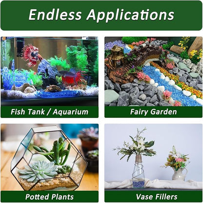 BXI 2.2 Lbs Small Aquarium Substrate Gravel Sand, Polished Smooth Fish Tank Gravel, Colorfast Uncoated Vibrant Blue Sea Glass, Decorative Stones for Vase Fillers, Fairy Garden, Potted Plants