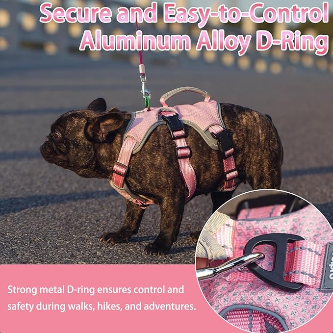 BELPRO Multi-Use Support Dog Harness, Escape Proof No Pull Reflective Adjustable Vest with Durable Handle, Dog Walking Harness for Big/Active Dogs (Pink, L)