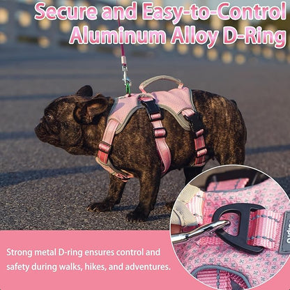 BELPRO Multi-Use Support Dog Harness, Escape Proof No Pull Reflective Adjustable Vest with Durable Handle, Dog Walking Harness for Big/Active Dogs (Pink, L)