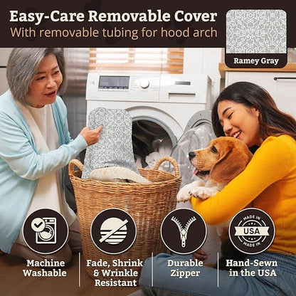 Snoozer Pet Products Luxury Rectangle Cozy Cave, Wag Collection, Medium, Ramey Gray