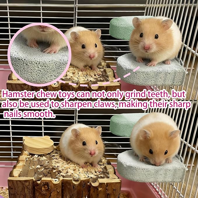kathson 4PCS Hamster Climbing Ledge Platform, Hamster Lava Ledge, Pet Chewing GrindingToys Chinchillas Lava Block Toys Small Animals Cage Accessories for Guinea Pig, Squirrel, Gerbil, Bird