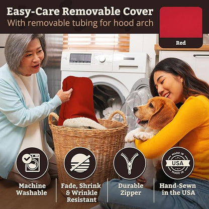 Snoozer Pet Products Rectangle Cozy Cave Dog Bed, Large, Red