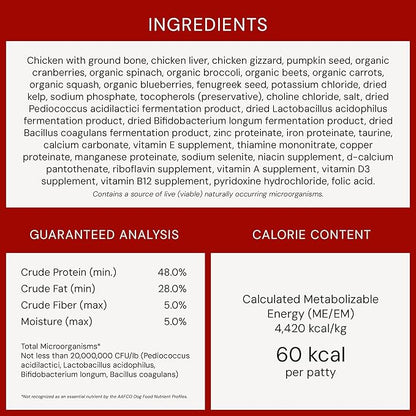 Stella & Chewy's Freeze-Dried Raw Dinner Patties - Chicken Recipe - High Protein Grain-Free Puppy & Dog Food - Perfect for Picky Eaters - 25 oz