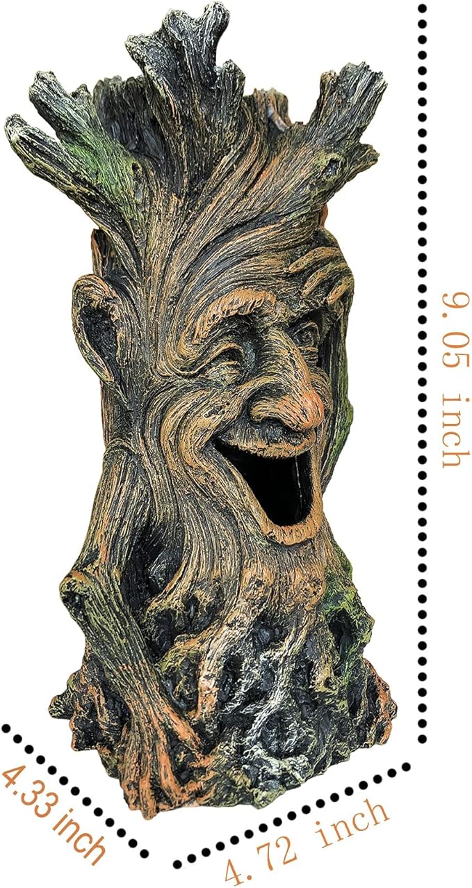 SLOCME Fish Tank Tree Trunk Decorations - Lifelike Hollow Tree Wood Ornament Resin Figurine, Fish Can Swim Through The Trunk Hole