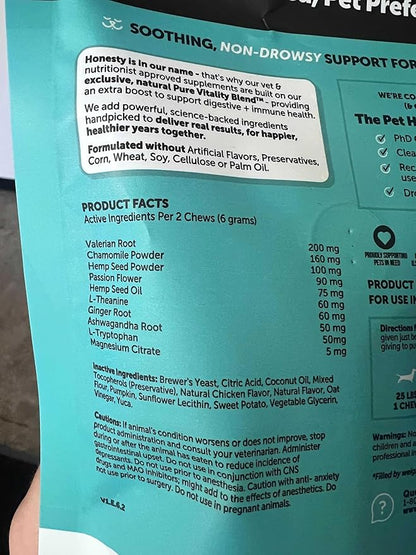 Hemp Calming Fresh Dental Sticks – Dog Dental Treats & Chews for Occasional Anxiousness and Fresh Breath – Hemp for Dogs to Promote Calm, Reduce Plaque + Tartar, and Support Relaxed Behavior – 30 Ct