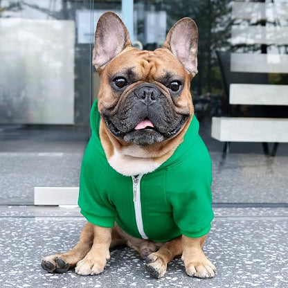 iChoue I am a French Bulldog Clothes Hoodies for Dogs Puppy Frenchie Pug English Boston Terrier Bully Pitbull Sweatshirt Sweater Clothing Cold Weather Winter Coats - Green/Medium