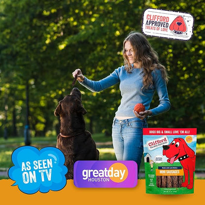 Clifford The Big Red Dog Soft Training Treats for Puppies and Dogs – Healthy, High Protein, Grain Free, Soft Puppy Treats for Small Dogs and Large – Real Chicken Sausage – 24oz