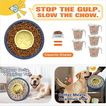 KADTC Large Size & Capacity Spinning Dog Puzzle Feeder, U.S. Brand & Design,Actually Slows Down Eating to 5-60 Minutes,Anti-Gulping Mental Enrichment for Dogs Treat & Food Dispenser Toy