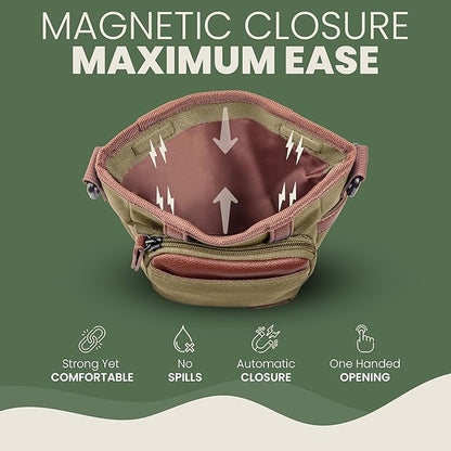 BEAU&FUR Large Dog Treat Pouch with Clicker for Training – 4 Cup Capacity, Built-In Poop Bag Dispenser, Expandable Pocket, Metal Buckle, Large Back Pocket, Ideal Design for Walks and Training – Green