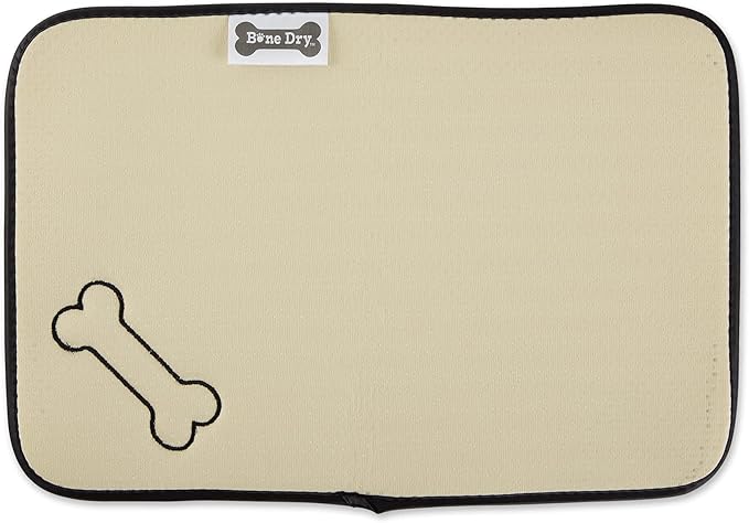 Bone Dry Machine Washable, Ultra Absorbent Pet Mat, 12x18", Gray Stripe