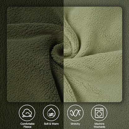 ‌IECOii 2 Pack Dog Sweaters for Dachshunds Boy Girl - Stretchy & Cozy & Thermal, Winter & Fall Dogs Fleece Sweater, Soft Pet Coats for Indoor & Outdoor(Size L, Light Green & Army Green)