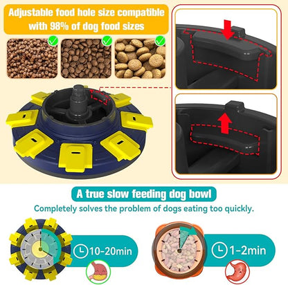 Dog Treat Puzzle Slow Feeder Toys, Dog Food Treat Dispenser/Slow Feeder/Interactive Enrichment Toys for Large/Medium/Small Dogs, Puppy Boredom Buster and Mentally Stimulating, Level 2 in 1