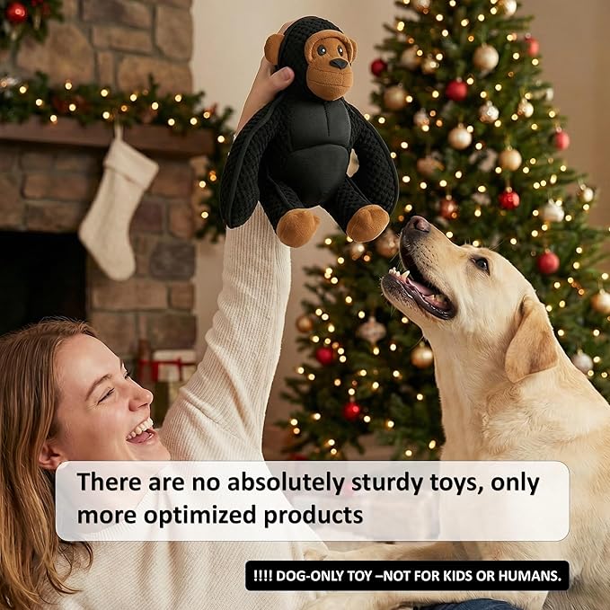 Plush Stuffed Squeaky Dog Toys, Dog Toy Medium、Large Breed, Dog Chew Toys for Non-Aggressive Dogs,Chew Dog Toys to Keep Them Busy,Solomon，11" x 11" Gorilla