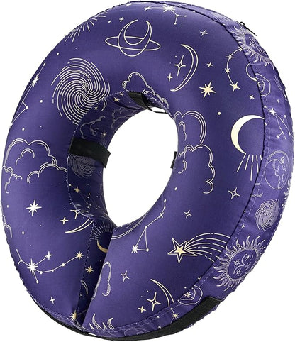 BENCMATE Inflatable Dog Cone Collar Alternative, Soft Dog Cone for Small Medium Large Dogs and Cats, Neck Recovery ECollar Donut Collar After Surgery (Medium, Constellation)