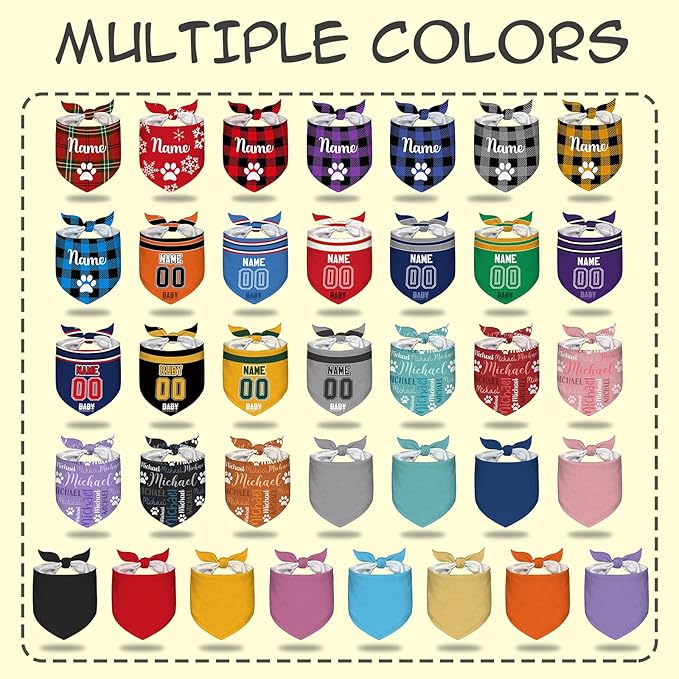 Personalized Dog Bandana Custom Dog Pet Name Scarf Customized Adjustable Triangle Scarf Birthday Style9