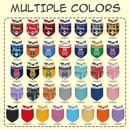 Personalized Dog Bandana Custom Dog Pet Name Scarf Customized Adjustable Triangle Scarf Birthday Style9