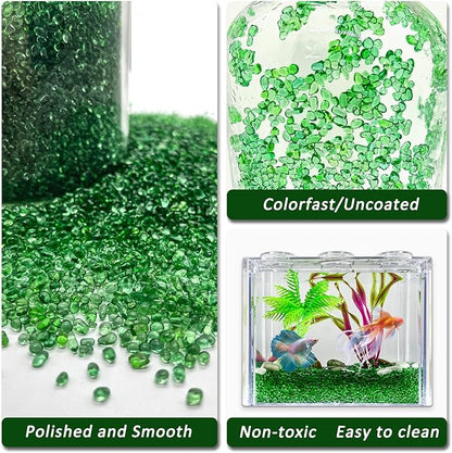 BXI 2.2 Lbs Small Aquarium Substrate Gravel Sand, Polished Smooth Fish Tank Gravel, Colorfast Uncoated Vibrant Blue Sea Glass, Decorative Stones for Vase Fillers, Fairy Garden, Potted Plants