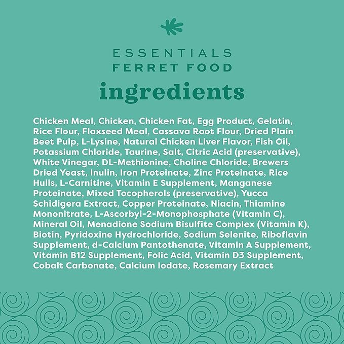 Oxbow Essentials Ferret Food, Vitamin & Mineral Rich Formula for Ferret, High Protein Food & High Fat, Small Animal Pet Products, Oxbow, Made in USA, 4 lb Bag