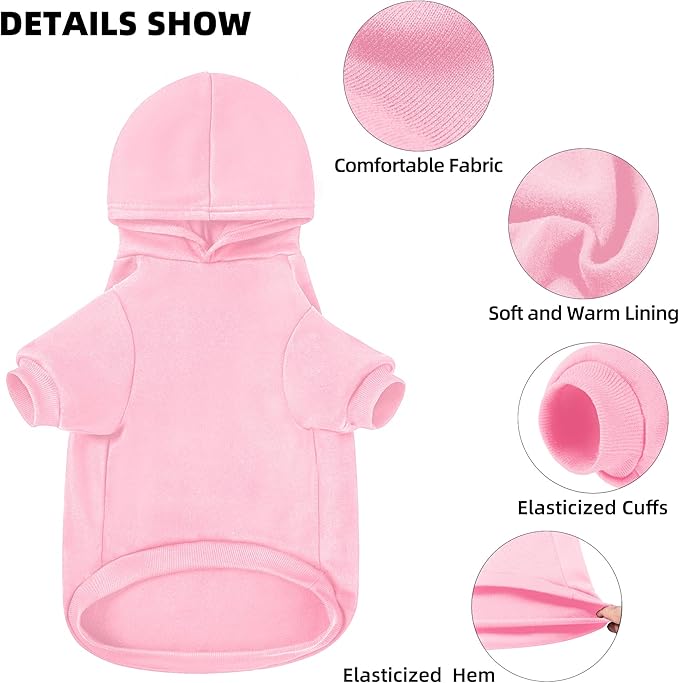 GreenJoy Dog Sweater Dog Hoodie Cold Weather Coat Hooded Sweatshirt for Puppies,Cats, Small Medium Large Dogs (Pink(It's My Birthday), Large)