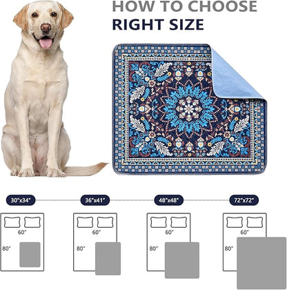 Qeils Washable Pee Pads, Reusable Puppy Pads 4 Pack 30"x34" Super Absorbent Leakproof Dog Training Pads, Non-Slip Wee Wee Pads for Crate, Floor, Potty Pads Feeding Mat Dog Pee