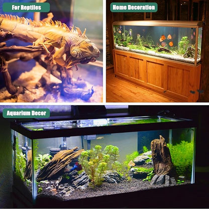 LYPHARD AQUARIUMS Driftwood for Aquarium, 2 Pieces 14-18 Inches Large Natural Drift Wood Fish Tank Assorted Branch Decorations for Reptile Hide