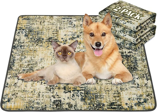 Qeils Washable Pee Pads for Dogs, 2 Pack Reusable Puppy Pads 36"x41" Super Absorbent Leakproof Dog Training Pads, Non-Slip Potty Pads for Floor, Crate, Couch, Whelping Pads Litter Mat Puppy Supplies