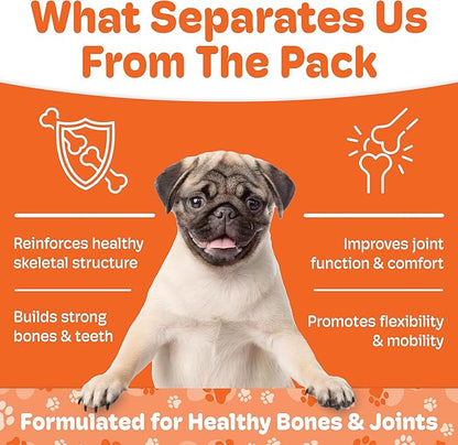 Boneo Canine Maintenance Formula- Lactoferrin-Based Bone and Joint Supplement for Dogs- 90 Ct Chewable Tablets, Liver and Sausage Flavor