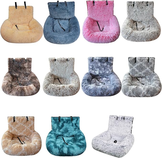 Furry Warm Dog Bed for Soft Cushion Pet Bed for Travel Carseat Cushion for Breeds Road Trips
