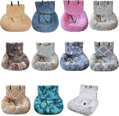Furry Warm Dog Bed for Soft Cushion Pet Bed for Travel Carseat Cushion for Breeds Road Trips