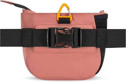 OllyDog Backcountry Day Bag | Hands-Free Dog Training Treat Pouch | Fanny/Hip Pack with Zipper Closure & Built-in Poop Bag Dispenser | Removable Waist Clip (Desert)