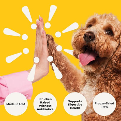 Chonky Chicken - Dog Treats Freeze Dried Chicken, Complete Meal & Topper, Real Cuts for Training - High Protein (21g Per Cup) Best Dog Stocking Stuffers, Made in The USA, 20oz Bag