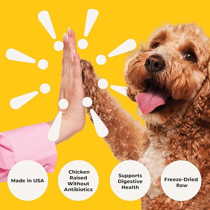 Chonky Chicken - Dog Treats Freeze Dried Chicken, Complete Meal & Topper, Real Cuts for Training - High Protein (21g Per Cup) Best Dog Stocking Stuffers, Made in The USA, 8oz Bag