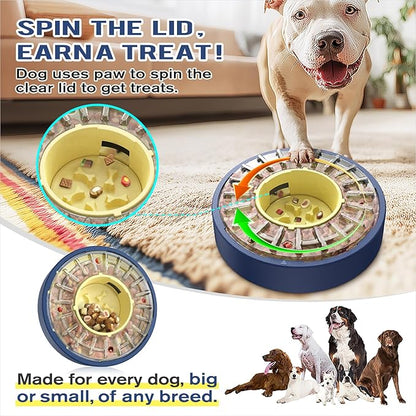 KADTC Large Size & Capacity Spinning Dog Puzzle Feeder, U.S. Brand & Design,Actually Slows Down Eating to 5-60 Minutes,Anti-Gulping Mental Enrichment for Dogs Treat & Food Dispenser Toy