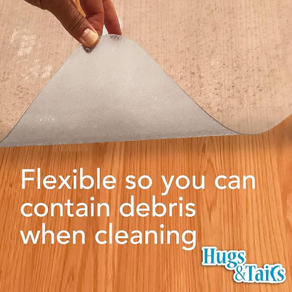 Under Pet Cage Mat for Bird Cages, Reptile Aquariums, Dog Kennels, Water-Resistant Pad for Hard Floors and Surfaces, 46 Inches x 96 Inches, Clear