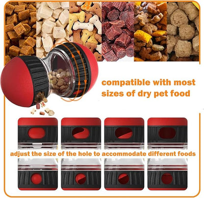 Interactive Dog Puzzle Toy - Keeps Your Beloved Dog Busy & Focused , Mental Stimulation Cognitive Toys | Rolling Large Adjustable Treat Dispenser Ball & Slow Feeder Bowl Combo Set（3.44in,3.44in,6.1in）