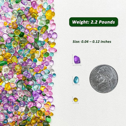 BXI 2.2 Lbs Small Aquarium Substrate Gravel Sand, Polished Smooth Fish Tank Gravel, Colorfast Uncoated Vibrant Blue Sea Glass, Decorative Stones for Vase Fillers, Fairy Garden, Potted Plants
