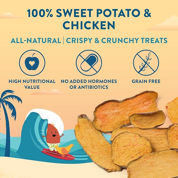 Wholesome Hound- Healthy Dog Treats- Chicken Chips & Sweet Potato, 2 Simple Ingredient Recipe, Lean 100% All Natural Dog Training Treats for Small Medium Large Breeds & Puppies, Made in USA- 4oz
