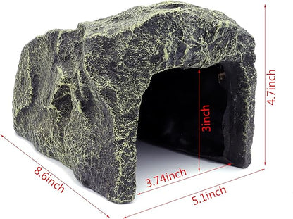 Reptile Hide Medium Rock Snake Hide Cave Hideout Terrarium Habitat Decor Ornament Bearded Dragon Tank Accessories