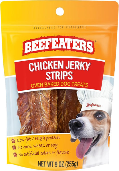 Beefeaters Chicken Jerky Strips for Dogs – Dog Treat. 100% Real Chicken Breast, Grain-Free, No Additives, Perfect for Training & Healthy Growth, Allergy-Friendly