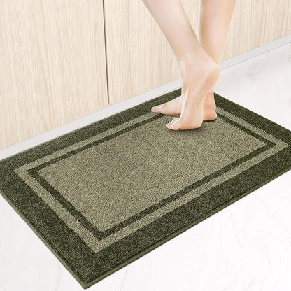 Kitchen Rugs 24" x 36", Non-Slip Machine Washable Kitchen Runner Rugs Floor Mats, Absorbent Comfort Standing Mats for Kitchen, Sink, Laundry and Hallway, Budding Green & Sage Green