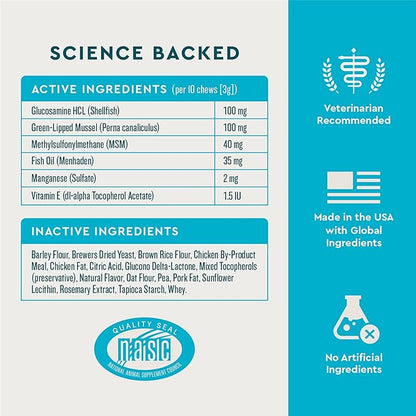 VetIQ Cat Hip & Joint Supplement, Chicken Flavored Cat Supplement with Glucosamine and Green Lipped Mussel for Mobility and Arthritis Support, 3.7oz