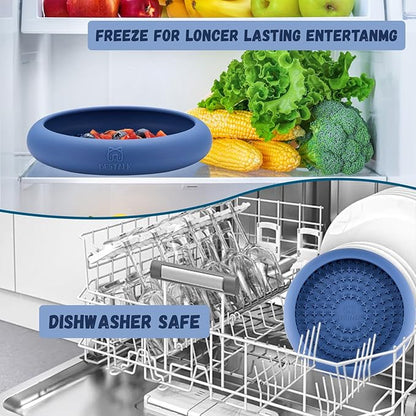 Dog Lick Bowl, Bestalk Anxiety Relief Slow Feeder Dog Lick Mat Treat Dispenser, Non-Slip Licking Bowl Enrichment Toys, BPA Free Silicone, Dishwasher Safe