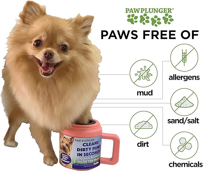 Paw Plunger – Dog Paw Cleaner - Dog and Puppy Essentials - Portable Dirty Paw Washer - Ideal for Medium Dogs - Black