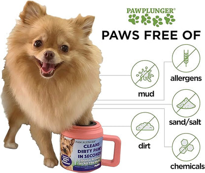 Paw Plunger – Dog Paw Cleaner - Dog and Puppy Essentials - Portable Dirty Paw Washer - Ideal for Medium Dogs - Black