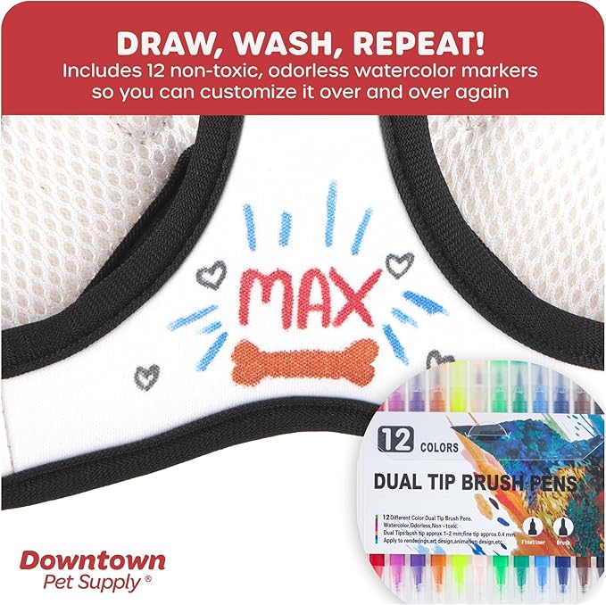 Downtown Pet Supply Step in Dog Harness for Small Dogs No Pull, Large, Doodle - Adjustable Harness with Padded Mesh Fabric and Reflective Trim - Buckle Strap Harness for Dogs