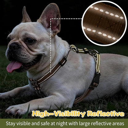 Dog Harness,Adjustable No Pull Dog Harness,Y-Shaped Design,Buckle-Neck Balance Harness with Reflective, Ideal for Dog Training Hiking, Easy Walk Harness,Durable High-Tensile Nylon Blown-M