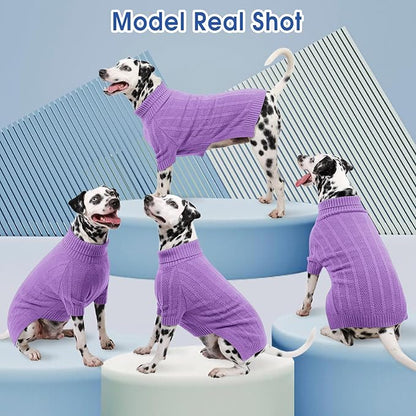 Queenmore XSmall Dog Sweater,Small Sweater for Dog,Soft Knitted Pet Sweater Christmas Clothing,Turtleneck Pullover Puppy Sweaters for Dogs Girls Boys,Cozy Pet Knitwear for Teacup,Chihuahua(Purple,XS)