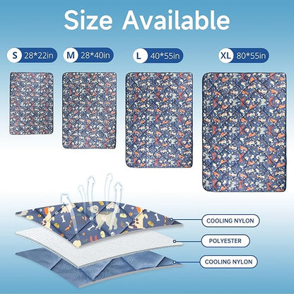 wegreeco Pet Dog Cooling Mat for Cats, Lightweight Bed Outdoor Cooling Blanket for Dogs and Cats, Small Medium Large Puppy Cool Pad for Dogs, Cute XLarge
